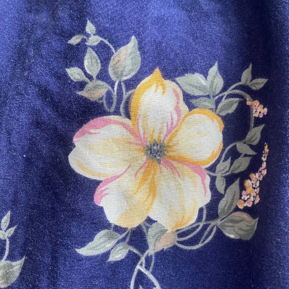 Sag Harbor Vintage 90s Skirt Medium Blue Cottagecore Floral Prairie Midi Fairy - Picture 8 of 8